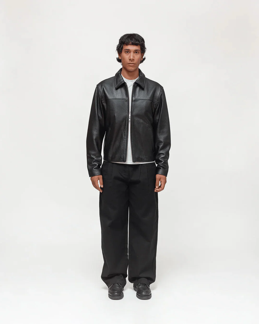 COLLARED LEATHER JACKET - Image 3