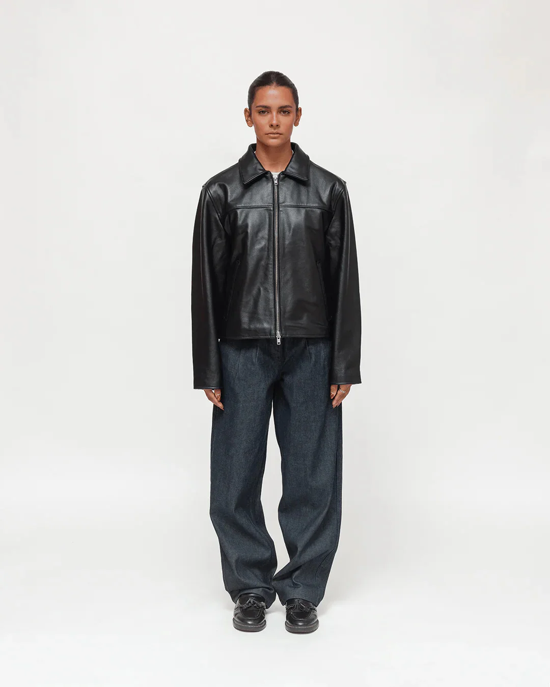 COLLARED LEATHER JACKET - Image 5