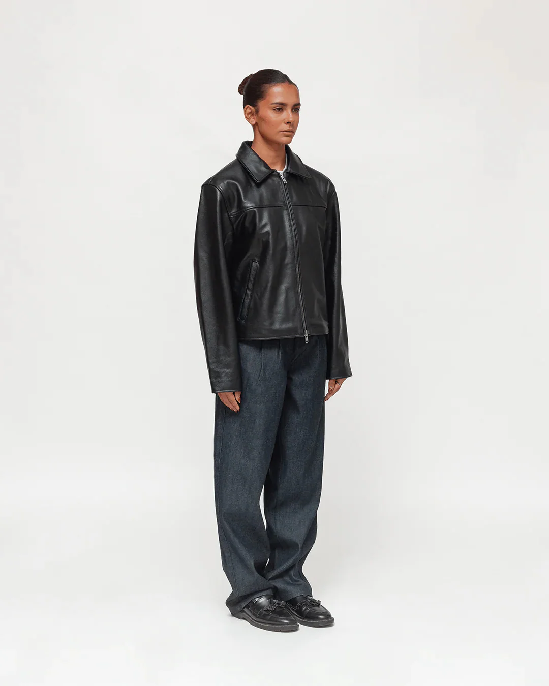 COLLARED LEATHER JACKET - Image 6